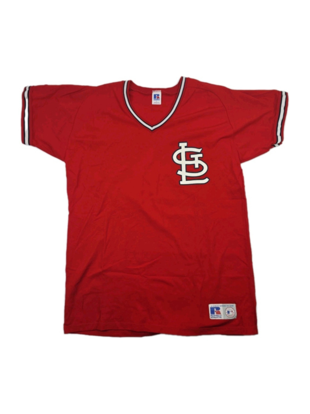 Vintage St. Louis Cardinals MLB Red Jersey Sand Knit V- Neck Size Large